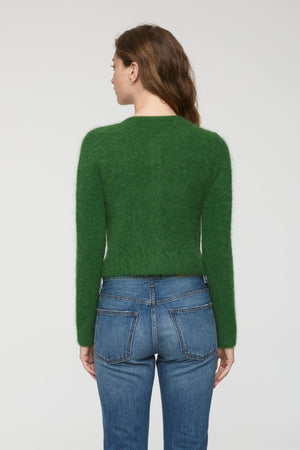 Yara Alpaca Blend Shrunken Cardigan | Vivid Moss