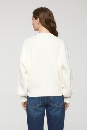 Nika Heavyweight V Neck Sweater | White