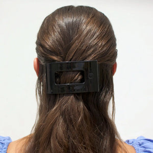 Flat Rectangle Hair Clip | Medium | Jet Black