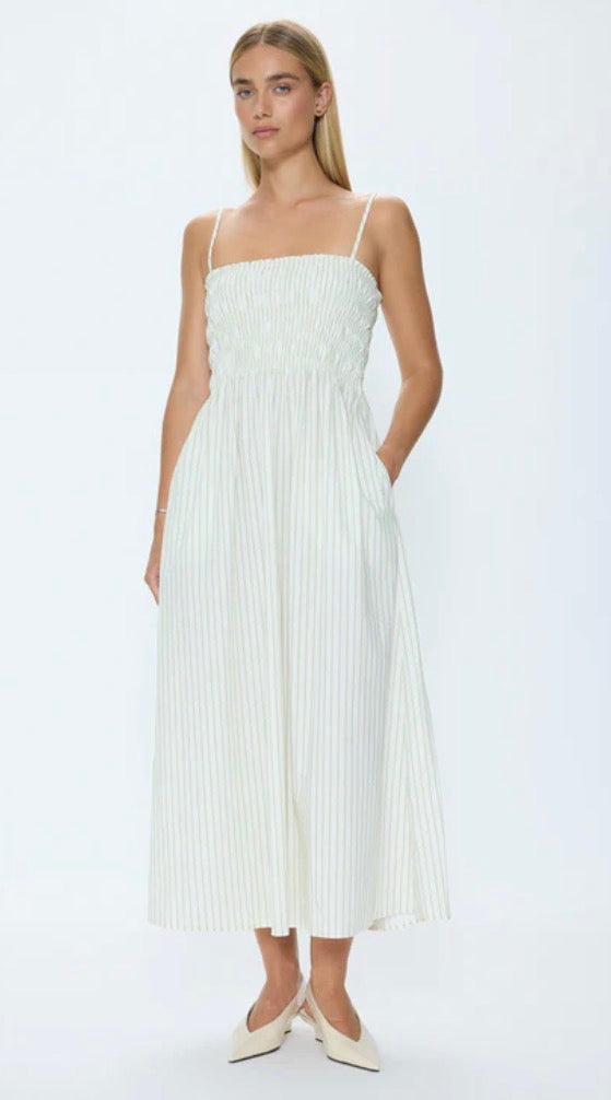 Bianca Sheered Bodice | Sage Egret Stripe