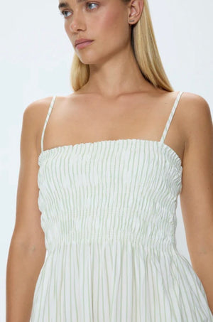 Bianca Sheered Bodice | Sage Egret Stripe