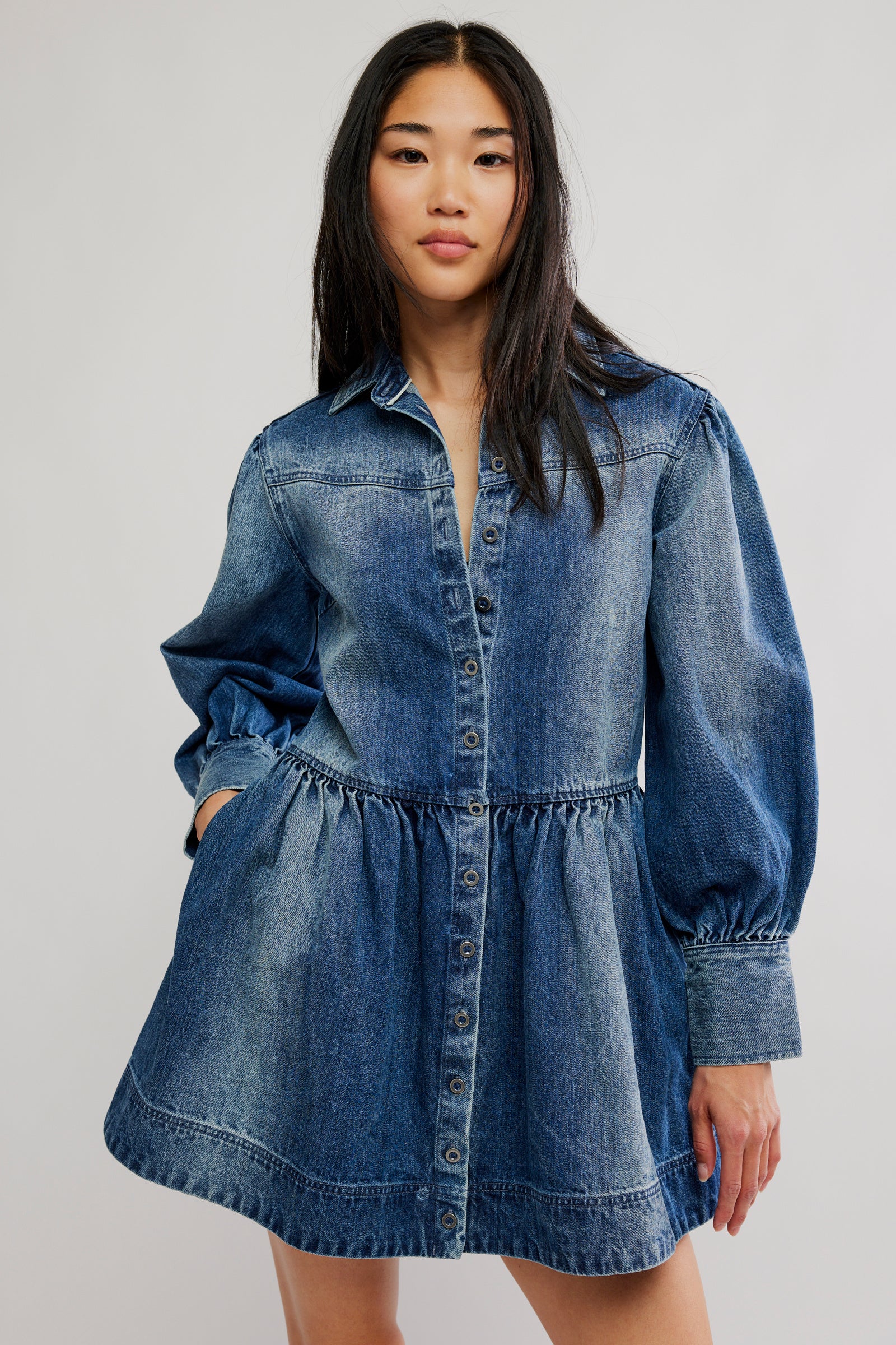 Marris Denim Mini | Washed Mid Blue