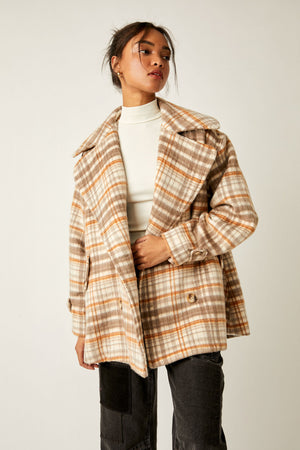 Highlands Wool Peacoat | Brown