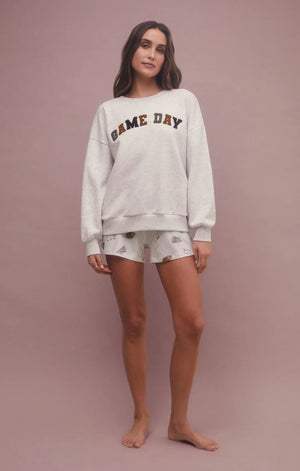 Oversized Game Day Sweatshirt | Light Heather Grey