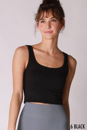 NS7801 - Chevron Ribbed Crop Top: 650 Dusty Olive