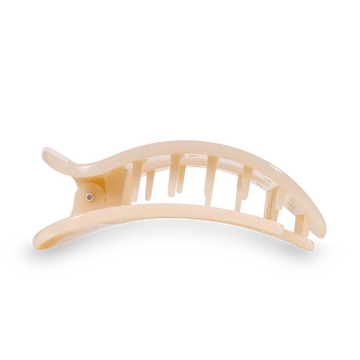Almond Beige Medium Flat Round Clip