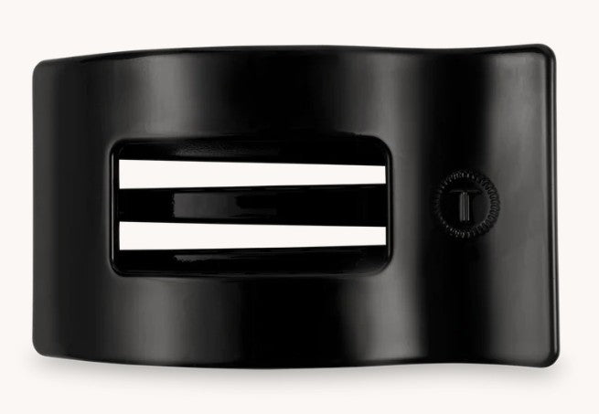 Jet Black Large Flat Rectangle Hair Clip