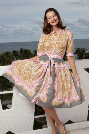 Mrs Maisel Dress | Pink Grey Engineered