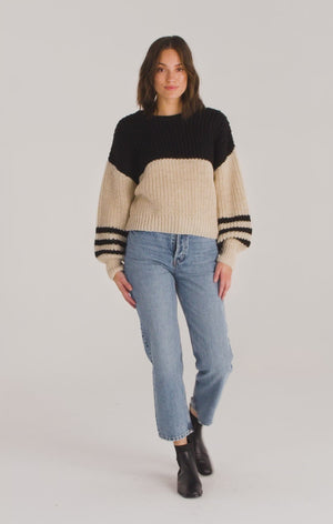 Lyndon Color Block Sweater | Oat