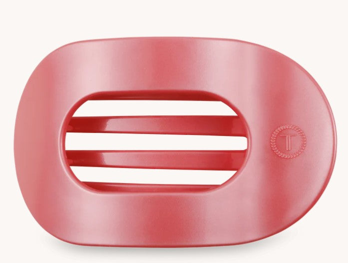 Calming Coral Large Flat Round Hair Clip