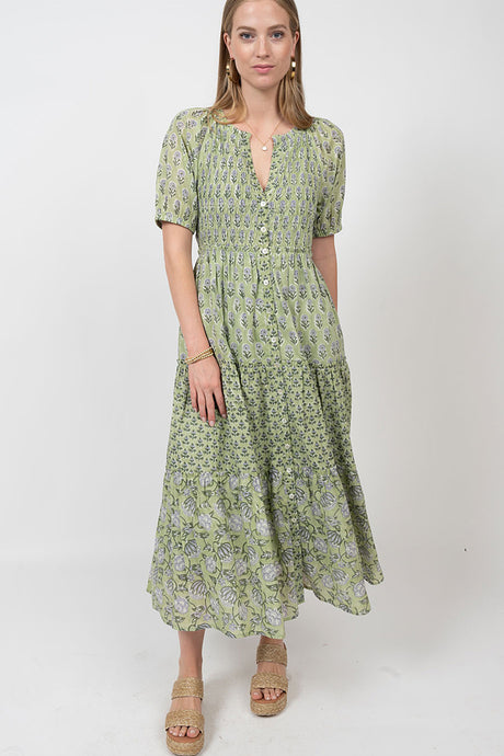 3 Print Smocked Dress | Mint