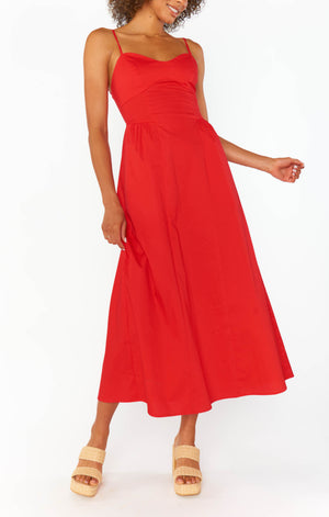 Allegra Midi Dress | Cherry Poplin