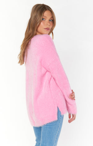 Bonfire Sweater | Pink Fuzzy Knit