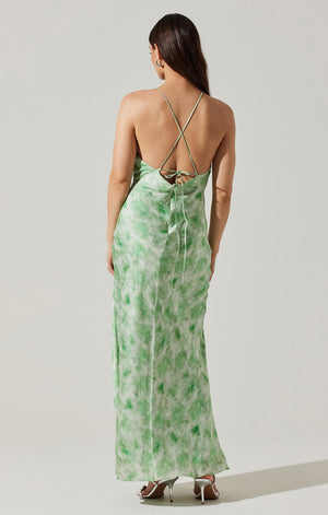 Elynor Dress | Green Abstract