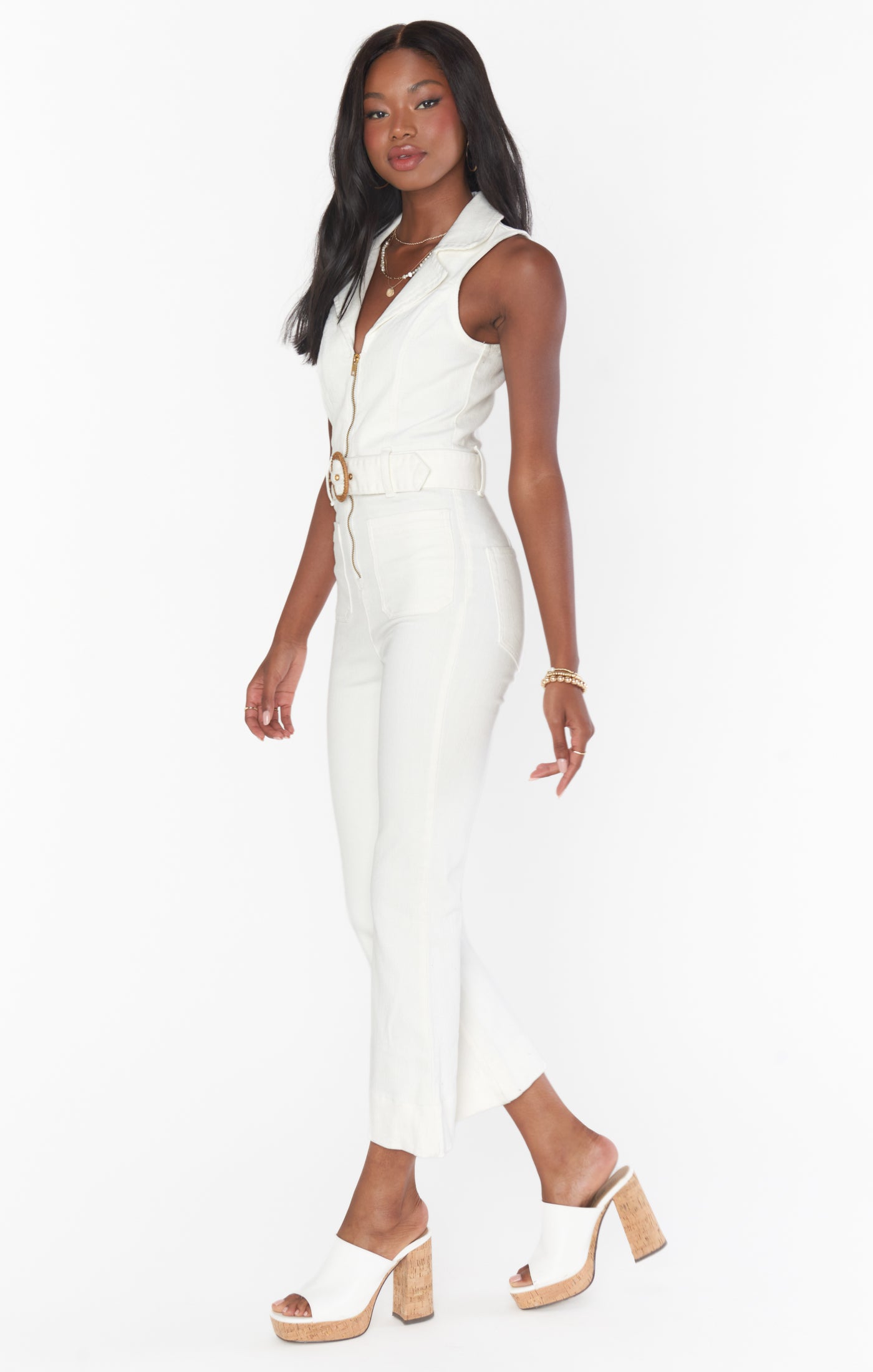 Jacksonville Cropped Jumpsuit | Pearly White