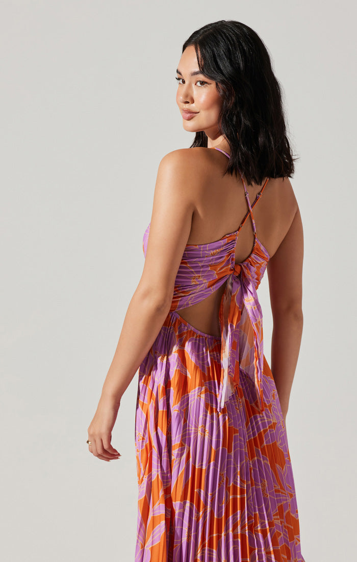 Blythe Dress | Orange Purple Floral