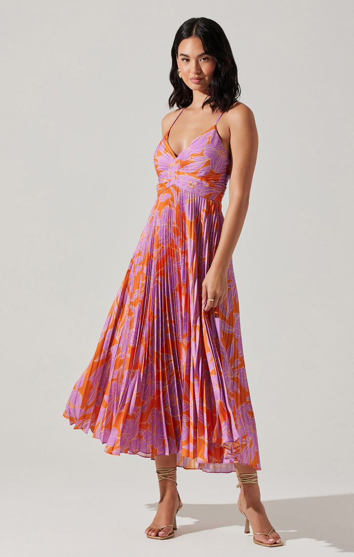Blythe Dress | Orange Purple Floral