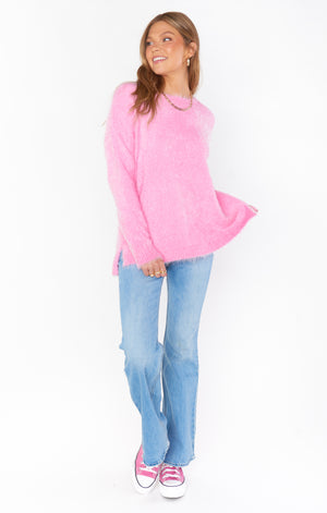 Bonfire Sweater | Pink Fuzzy Knit