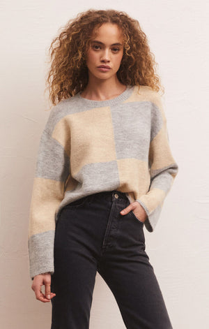 Rosi Blocked Sweater | Heather Grey