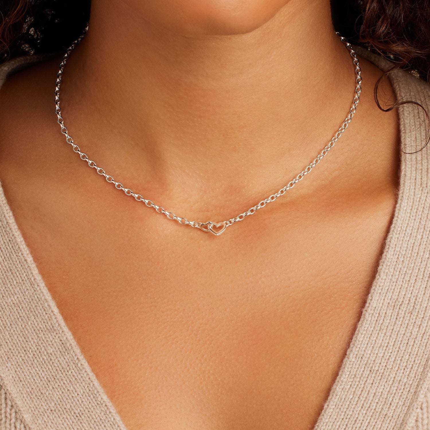 Parker Heart Mini Necklace | Silver