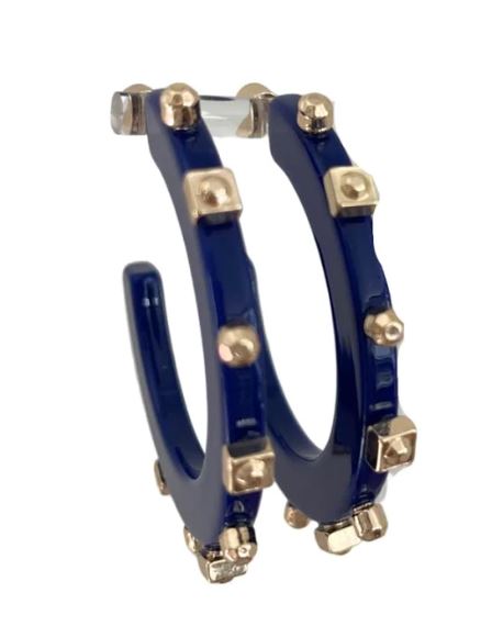 Solid Jewel Hoop Navy