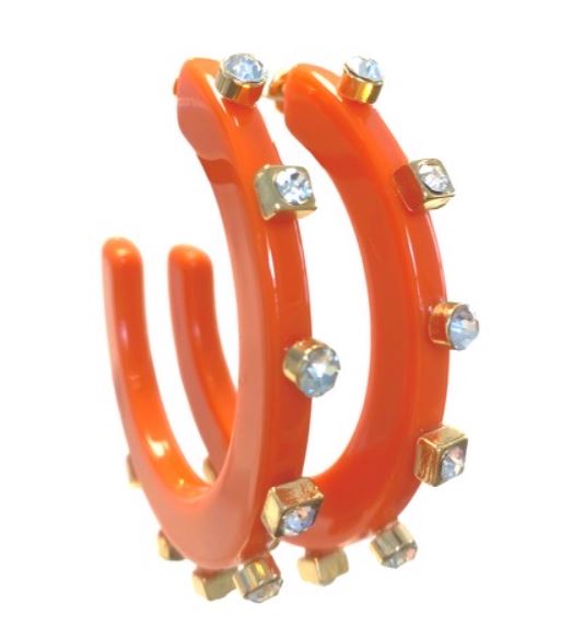 City Girl Jewel Hoop Orange