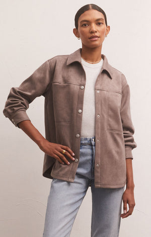 Kenney Suede Jacket | Taupe Stone