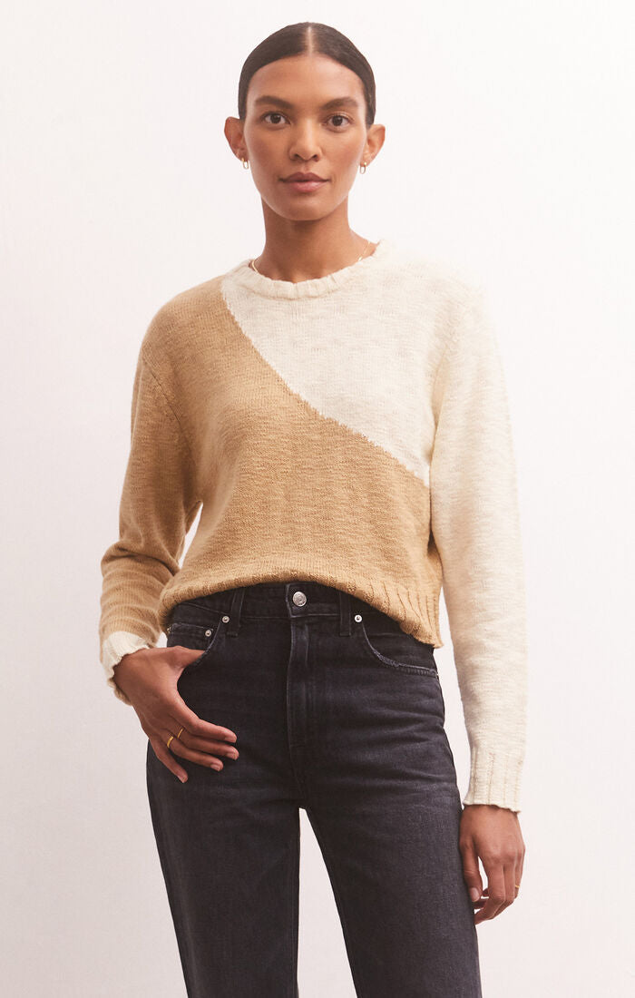 Nadira Color Block Sweater | Rattan